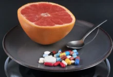 Grapefruit with a mixture of drugs.
