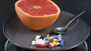 Grapefruit with a mixture of drugs.