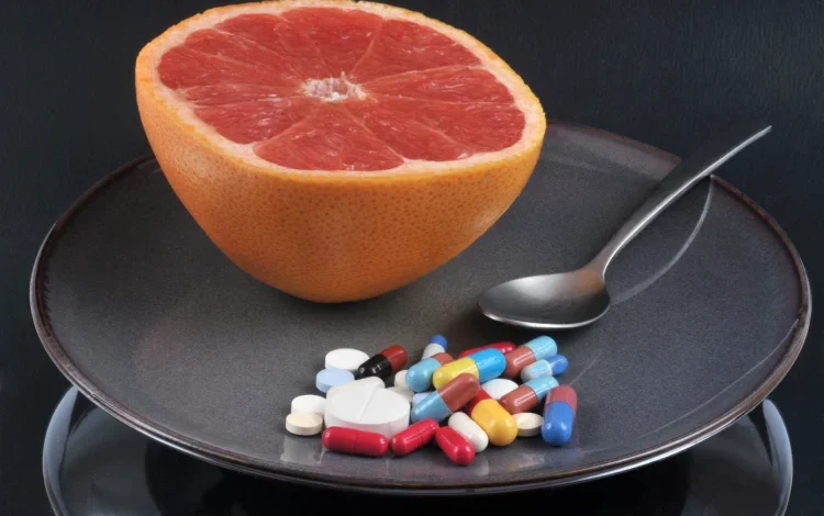 Grapefruit with a mixture of drugs.