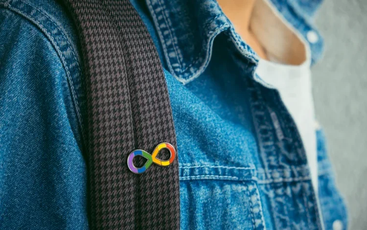 Autism infinity rainbow symbol sign.