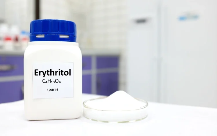 A bottle of pure erythritol sugar substitute.