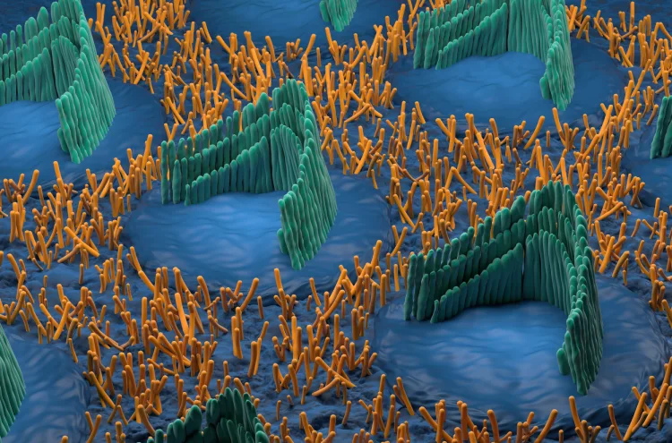 3d illustration of inner ear hair cells 3d illustration of inner ear hair cells.